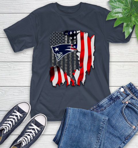 New England Patriots NFL Football American Flag T-Shirt 3