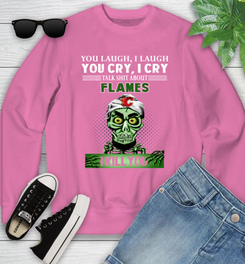 NHL Talk Shit About Calgary Flames I Kill You Achmed The Dead Terrorist Jeffrey Dunham Hockey Youth Sweatshirt 6
