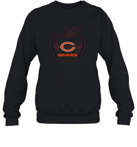 Apple Heartbeat Teacher Symbol Chicago Bears Sweatshirt