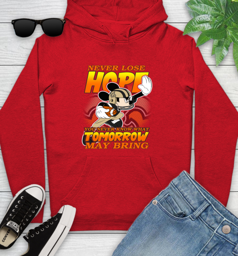 New Orleans Saints NFL Football Mickey Disney Never Lose Hope Youth Hoodie 12