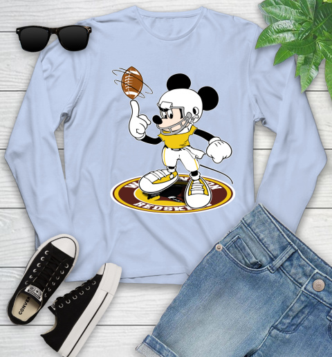 NFL Football Washington Redskins Cheerful Mickey Disney Shirt Youth Long Sleeve 9