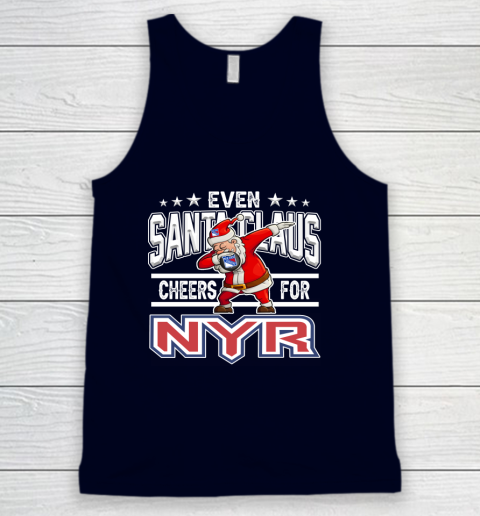 New York Rangers Even Santa Claus Cheers For Christmas NHL Tank Top 2