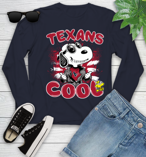 NFL Football Houston Texans Cool Snoopy Shirt Youth Long Sleeve 2