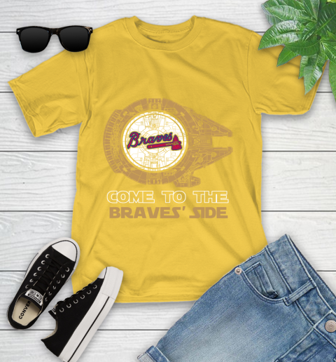 MLB Come To The Atlanta Braves Side Star Wars Baseball Sports Youth T-Shirt 10