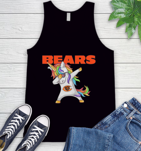 Chicago Bears NFL Football Funny Unicorn Dabbing Sports Tank Top 2