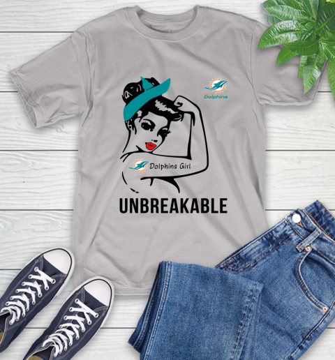 NFL Miami Dolphins Girl Unbreakable Football Sports T-Shirt 12