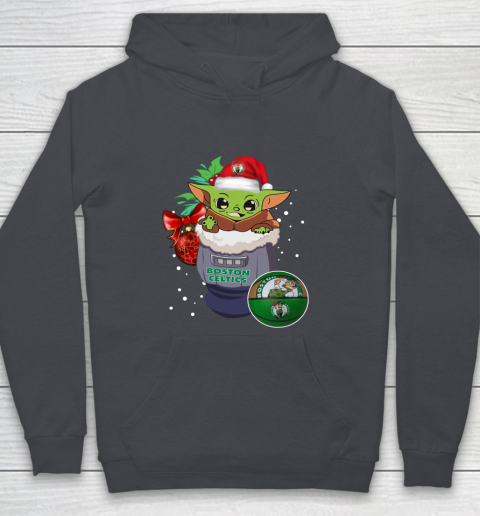 Boston Celtics Christmas Baby Yoda Star Wars Funny Happy NBA Youth Hoodie 7