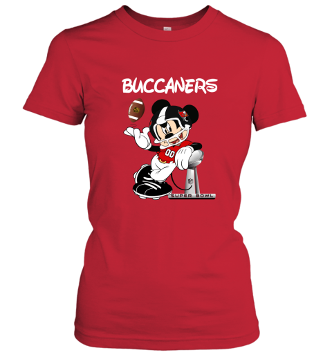 NFL Tampa Bay Buccaneers Mickey Mouse Disney Super Bowl Football T Shirt  Women's V-Neck T-Shirt