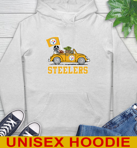 NFL Football Pittsburgh Steelers Darth Vader Baby Yoda Driving Star Wars Shirt Hoodie