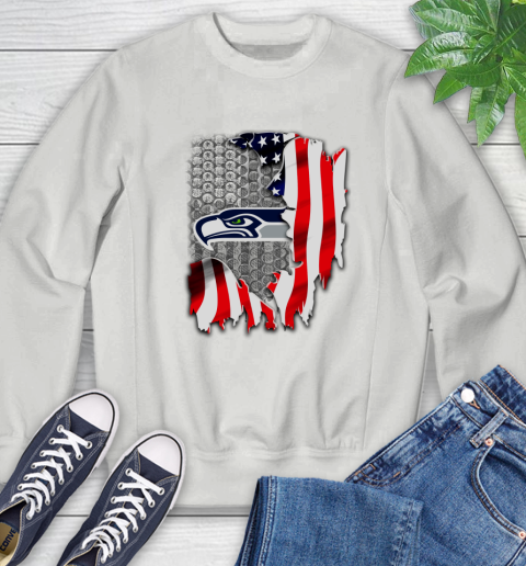Seattle Seahawks NFL Football American Flag Sweatshirt 5