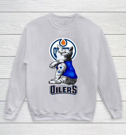 NHL My Cat Loves Edmonton Oilers Hockey Youth Sweatshirt 3