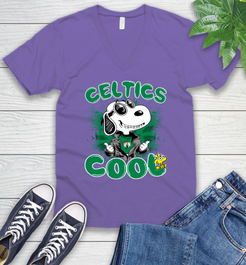 NBA Basketball Boston Celtics Cool Snoopy Shirt V-Neck T-Shirt 8