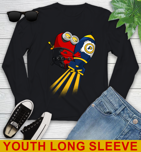 NBA Basketball Indiana Pacers Deadpool Minion Marvel Shirt Youth Long Sleeve