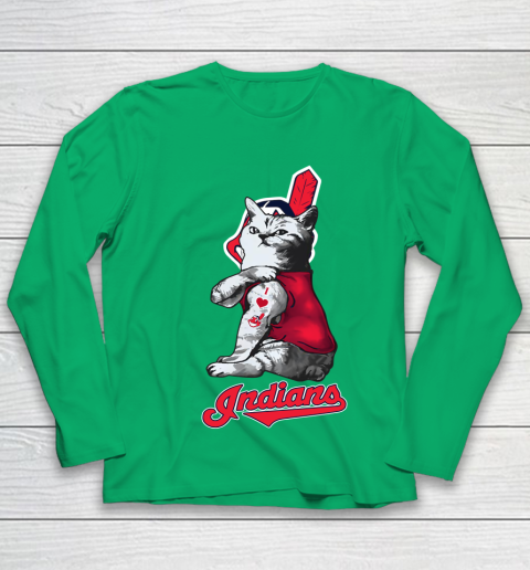 MLB Baseball My Cat Loves Cleveland Indians Youth Long Sleeve 4