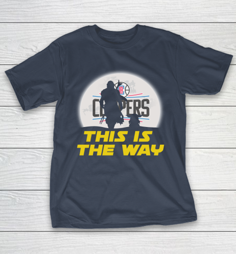 LA Clippers NBA Basketball Star Wars Yoda And Mandalorian This Is The Way T-Shirt 3