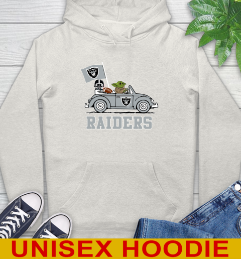 NFL Football Oakland Raiders Darth Vader Baby Yoda Driving Star Wars Shirt Hoodie 12