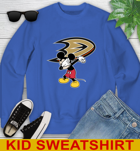Anaheim Ducks NHL Hockey Dabbing Mickey Disney Sports Youth Sweatshirt 7