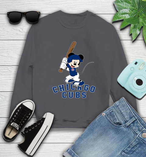 MLB Baseball Chicago Cubs Cheerful Mickey Mouse Shirt Sweatshirt - Image 7