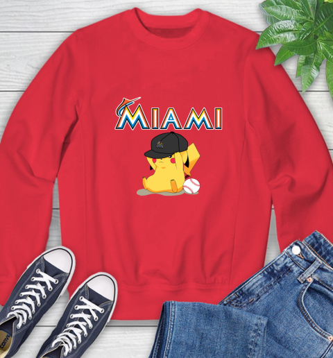 MLB Pikachu Baseball Sports Miami Marlins Sweatshirt 10