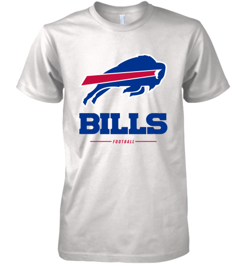 Men_s Buffalo Bills NFL Pro Line White Team Lockup T Shirt Premium Men's T-Shirt