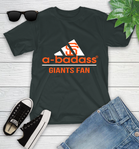 MLB A Badass San Francisco Giants Fan Adidas Baseball Sports Youth T-Shirt 6