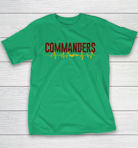 Vintage Commanders' Heart Beat Distressed Sports Spirit Youth T-Shirt 4