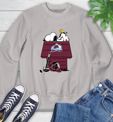 Colorado Avalanche NHL Hockey Snoopy Woodstock The Peanuts Movie Sweatshirt 12