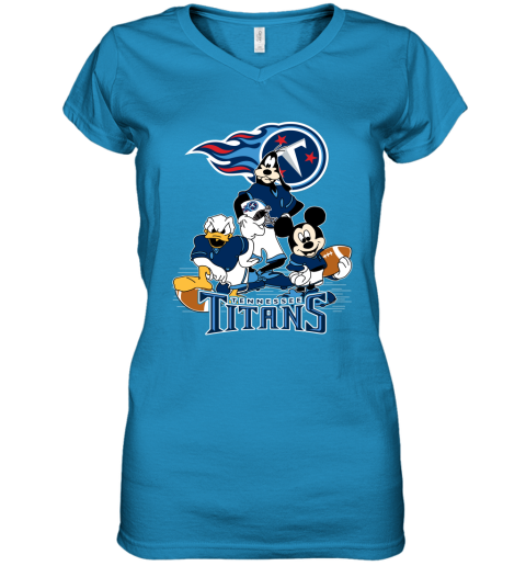 NFL Tennessee Titans Mickey Mouse Donald Duck Goofy Football T Shirt 29NZTv7YL8E women v neck t shirt 39 95 151514 front sapphire