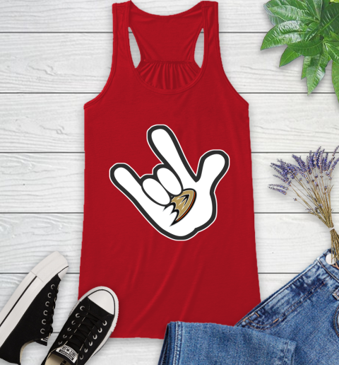 Anaheim Ducks NHL Hockey Mickey Rock Hand Disney Racerback Tank 6