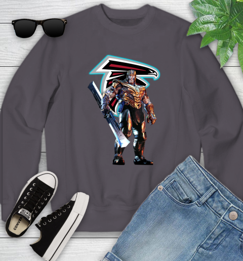 NFL Thanos Gauntlet Avengers Endgame Football Atlanta Falcons Youth Sweatshirt 6