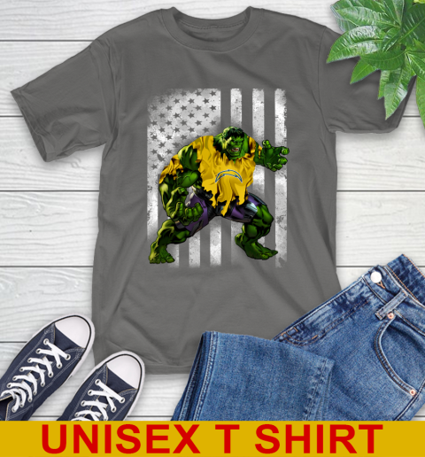 Los Angeles Chargers Hulk Marvel Avengers NFL Football American Flag T-Shirt 10