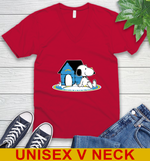 NFL Football Los Angeles Chargers Snoopy The Peanuts Movie Shirt V-Neck T-Shirt 7