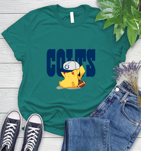 NFL Pikachu Football Sports Indianapolis Colts Women's T-Shirt 12
