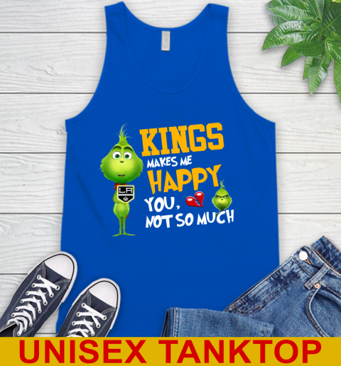 NHL Los Angeles Kings Makes Me Happy You Not So Much Grinch Hockey Sports Tank Top 4