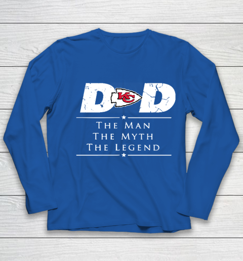 Kansas City Chiefs NFL Football Dad The Man The Myth The Legend Youth Long Sleeve 7
