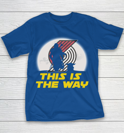Portland Trail Blazers NBA Basketball Star Wars Yoda And Mandalorian This Is The Way Youth T-Shirt 6