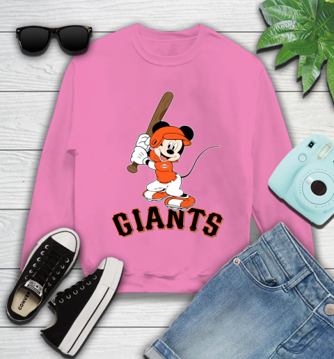 MLB Baseball San Francisco Giants Cheerful Mickey Mouse Shirt Youth Sweatshirt 6