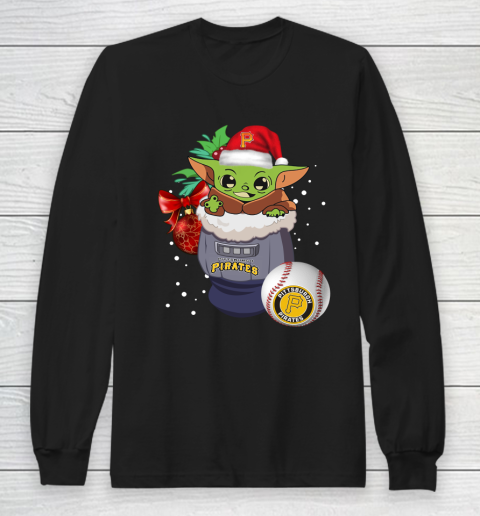 Pittsburgh Pirates Christmas Baby Yoda Star Wars Funny Happy MLB Long Sleeve T-Shirt