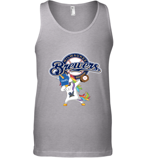 Hip Hop Dabbing Unicorn Flippin Love Milwaukee Brewers Tank Top