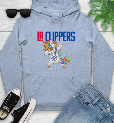 LA Clippers NBA Basketball Funny Unicorn Dabbing Sports Youth Hoodie 10