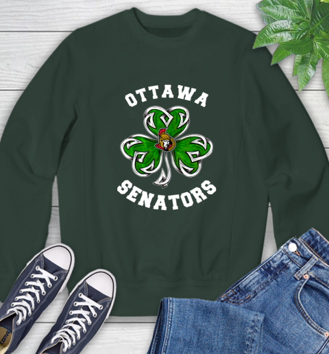 NHL Ottawa Senators Three Leaf Clover St Patrick's Day Hockey Sports Sweatshirt 12