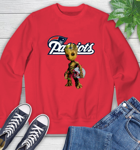 New England Patriots NFL Football Groot Marvel Guardians Of The Galaxy Sweatshirt 10
