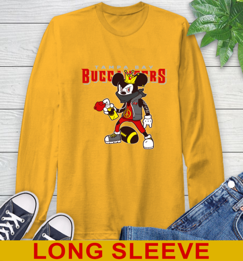 Tampa Bay Buccaneers NFL Football Mickey Peace Sign Sports Long Sleeve T-Shirt 3