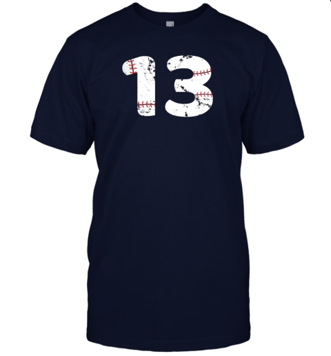 kxpp number 13 baseball vintage distressed team jersey t shirt 60 front navy
