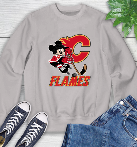 NHL Calgary Flames Mickey Mouse Disney Hockey T Shirt Sweatshirt 12