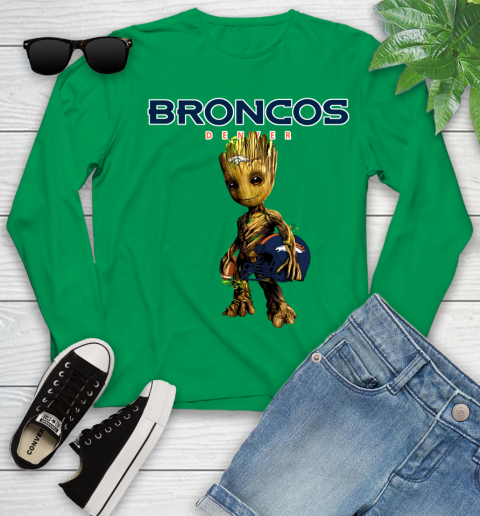 Denver Broncos NFL Football Groot Marvel Guardians Of The Galaxy Youth Long Sleeve 6