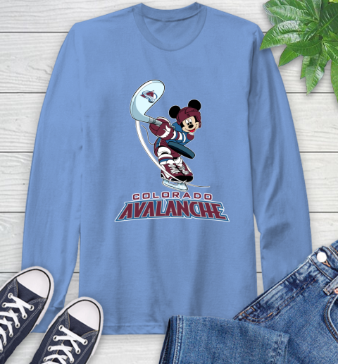 NHL Hockey Colorado Avalanche Cheerful Mickey Mouse Shirt Long Sleeve T-Shirt 12