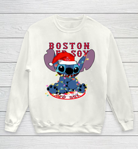 Boston Red Sox MLB noel stitch Baseball Christmas Youth Sweatshirt
