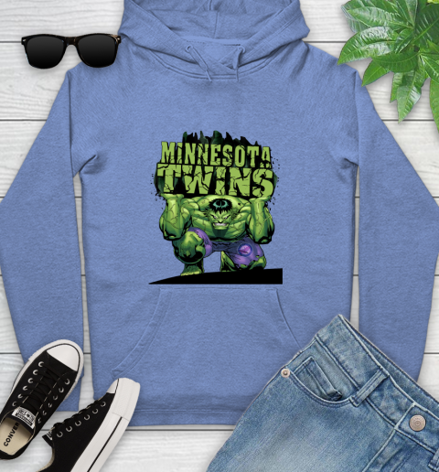 Minnesota Twins MLB Baseball Incredible Hulk Marvel Avengers Sports Youth Hoodie 12