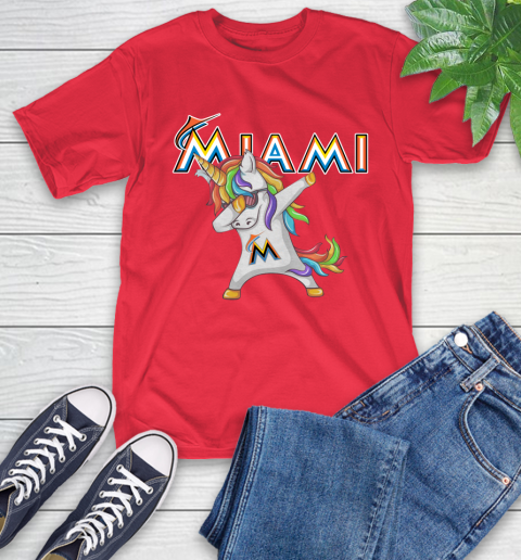 Miami Marlins MLB Baseball Funny Unicorn Dabbing Sports T-Shirt 10